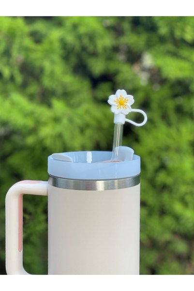 YuccaCo Accessorize Your Life Thermos Compatible Floral Accessory/Flower Straw Protector/Straw Cover/Straw Stopper