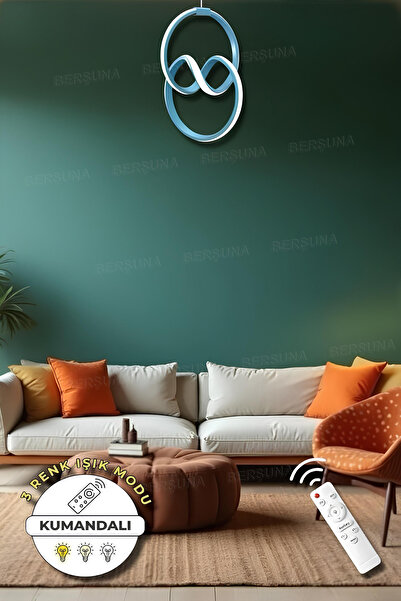 BERŞUNA Eva Mavi Kumandalı 3 Renk Modern Sarkıt Led Avize