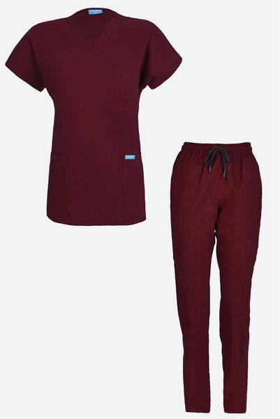oksijen uniform كلاسيك بريميوم - أحمر كلاريت (بدلة للجنسين)
