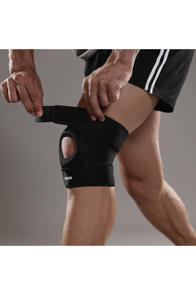 Choice مقاس واحد أسود قطعة واحدة للنساء والرجال دعامة الركبة القابلة للتعديل ...