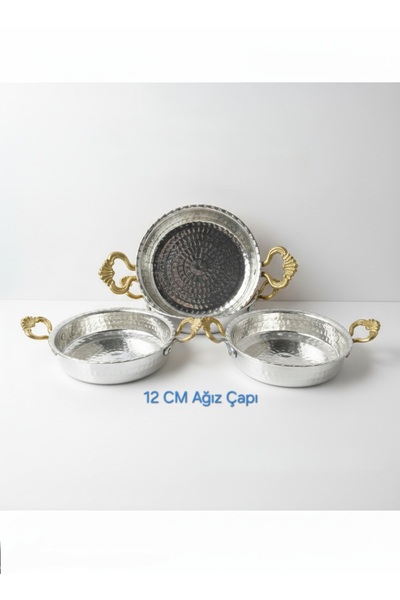 Zinnun Copper 3-Piece Tin-Coated Breakfast Snack Bowl 12 cm