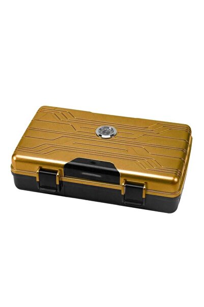 Lubinski Seyahat Tipi Puro Kutusu Humidor Gold (10Cigar)