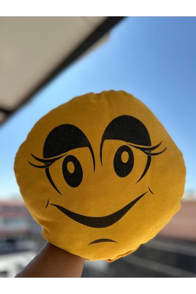 Özpak Öz-pak Büyük Boy Emoji Yastık Hediyelik Yastık Seyahat Boyun Yastığı