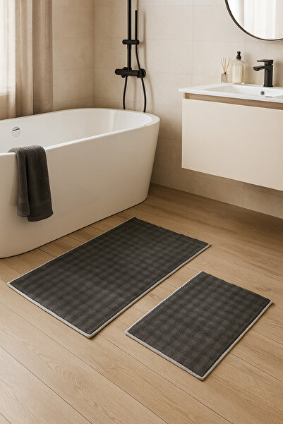 HOME ESSENTIALS Set de 2 covorașe de baie - bază anti-alunecare, lavabile și absorbante de apă