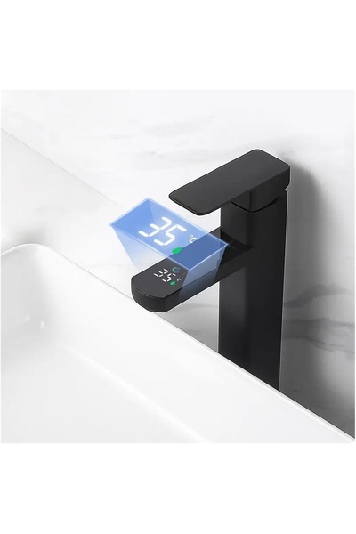 OEM Smart Digital Temperature Led Screen Bathroom Bowl Sink Faucet Matte Black Imported with 7 Years Warranty