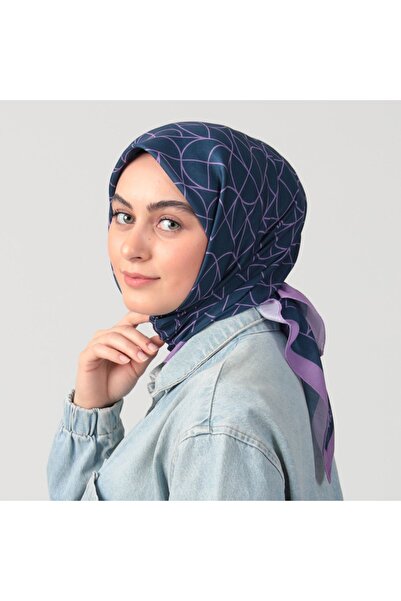 ipekistanbul Шовковий шарф з бавовни - Геометричний візерунок - Фіолетовий