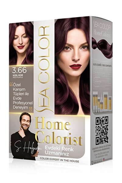 Sea Color Home Colorist Set Saç Boyası 3.66 Kızıl Mor