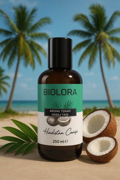 Biolora Hindistan Cevizi Aromaterapi Vücut Nemlendirici Masaj & Spa Yağı 250ml.
