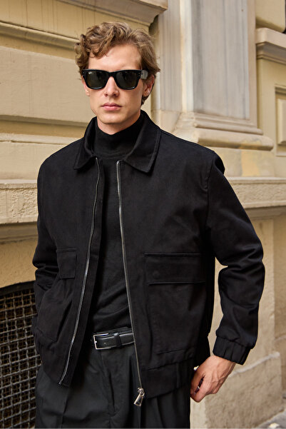 Danger Erkek Pamuklu Cepli Mont Ceket Siyah