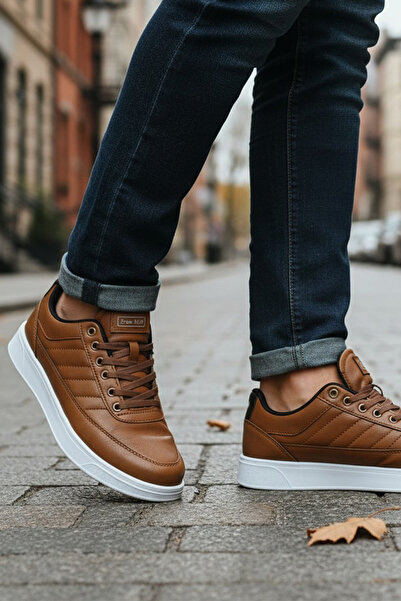 Giyyin Sneaker Sports Shoes Tan Casual Comfortable Quality Lace-Up Orthopedic Suitable for Winter Floti