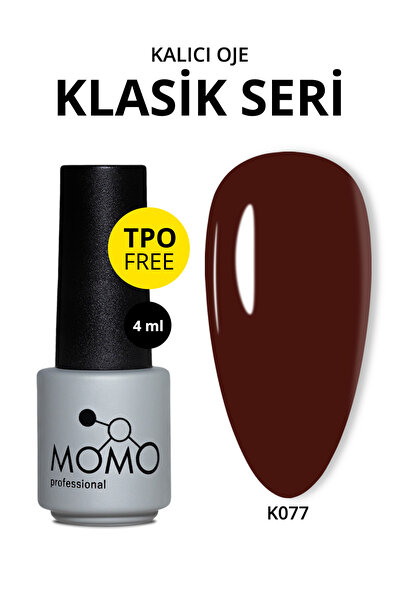 MOMO professional Kalıcı Oje K077, Kızıl Kahve, 4 ml, TPO- FREE