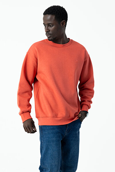 JB John Borners Мъжка велосипедна блуза с бродерия JB, 3 нишки, теракота - 5405