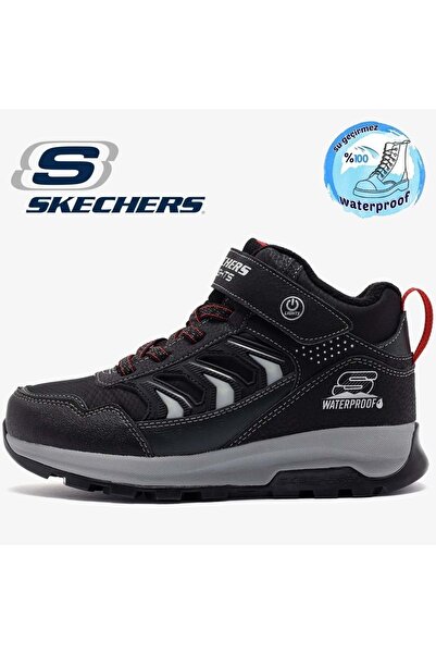 SKECHERS Storm Blazer - Glow Roam 406410L Kauçuk Taban Ortopedik Işıklı Çocuk Bot SİYAH