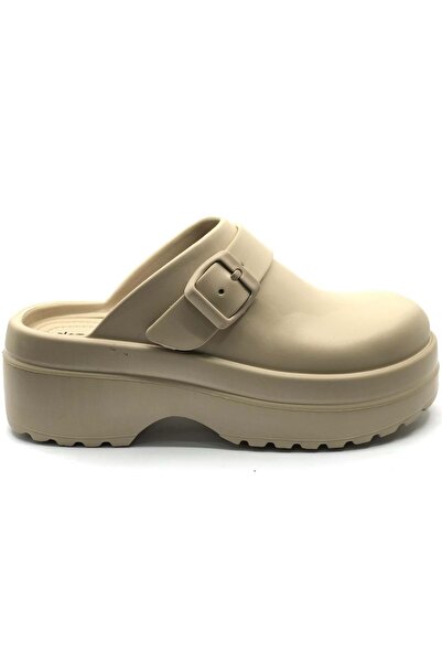 Kocamanlar Ayakkabı Kocamanlar Sabo Doctor and Nurse Slippers Thick Sole Orthopedic Women's Slippers Beige
