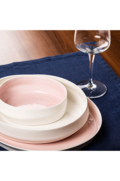 Tantitoni Space White Porcelain Deep Dish for Food and Salad 24.2cm