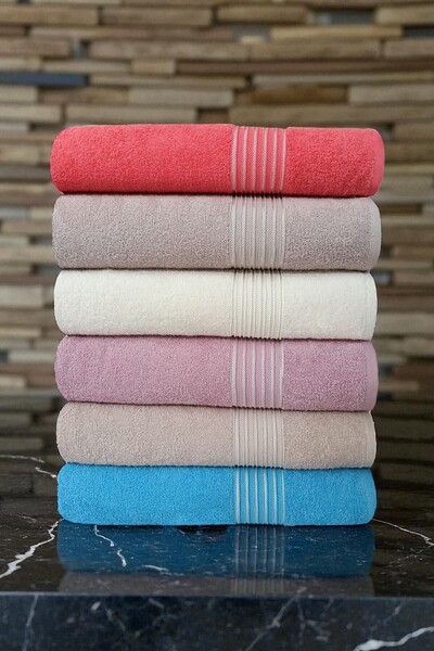 asev tekstil 90X150 cm Large Bath Towel – Pack of 6
