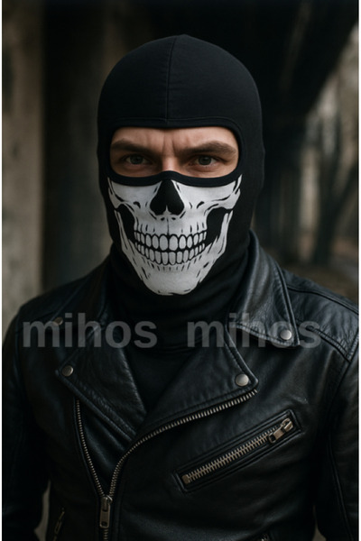 Mihos Mască de zăpadă unisex pentru motociclist cu craniu uscat 1 bucată
