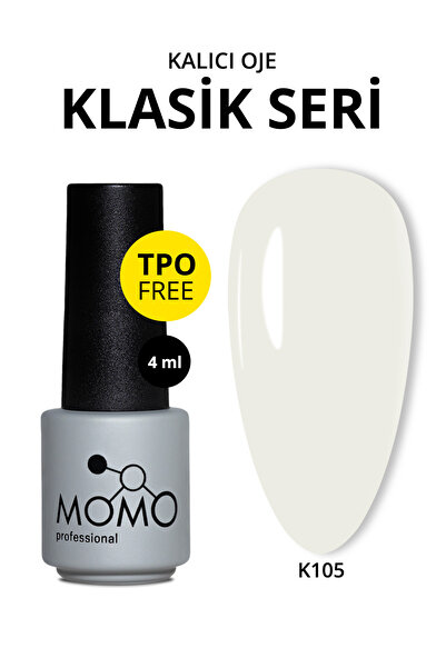 MOMO professional Kalıcı Oje K105, Kırık Beyaz, 4 ml, TPO- FREE