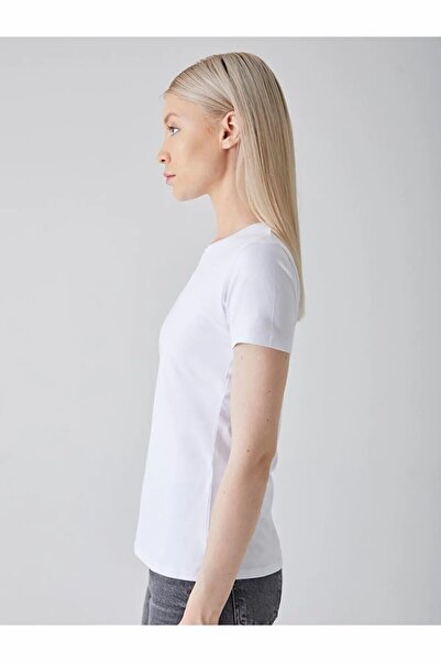 Ltb Κοντομάνικο Basic Crew Neck Slim λευκό μπλουζάκι