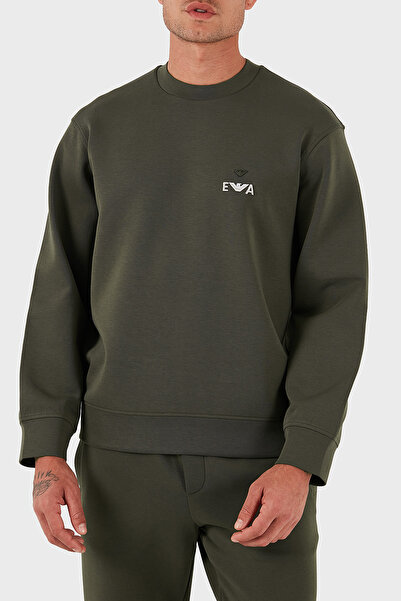 Emporio Armani Logo İşlemeli Streç Pamuklu Regular Fit Bisiklet Yaka Sweat Erkek SWEAT EM002919 AF10