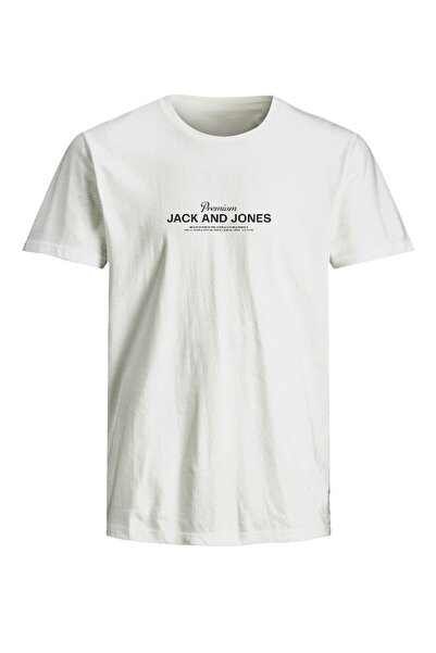 Jack & Jones Ανδρικό λευκό μπλουζάκι Jprblaferris Ss Tee Crew Neck Fst 12282250-Brightwhi