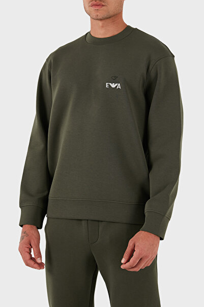 Emporio Armani Logo İşlemeli Streç Pamuklu Regular Fit Bisiklet Yaka Sweat Erkek SWEAT EM002919 AF10