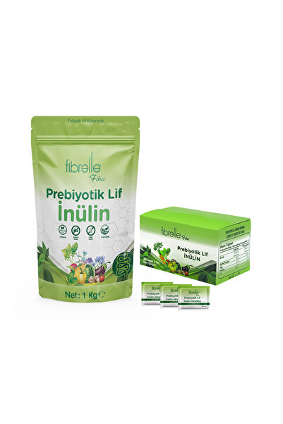 Fibrelle Prebiyotik Lif Doğal Inülin Hindibağ 1 Kg + 30 Şase Fiber Prebiyotik...