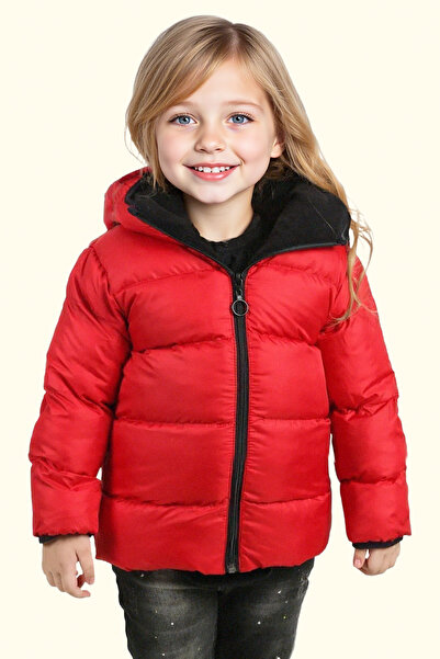 freemen Lány piros polár belső kapucnis vízálló szélálló felfújható télikabát és kabát