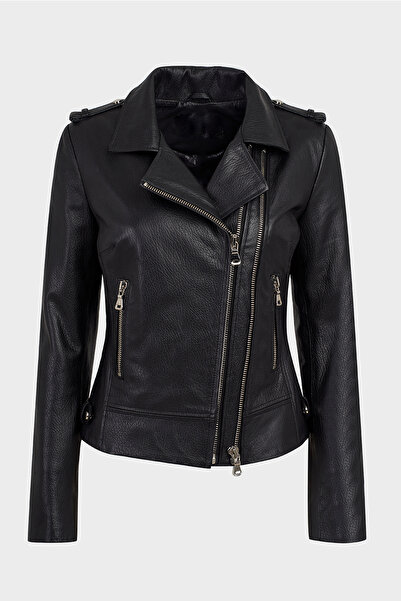 LİDYA DERİ Siyah Kadın Deri Modern Ceket