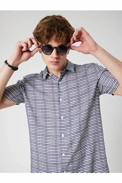 Loft Men's White Lf 2038886 Off White m Shs Shirt Lf2038886-White