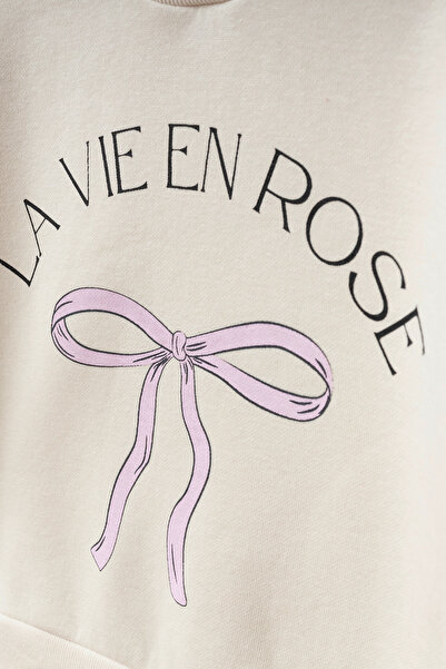 Minipodyum Set cu îmbrăcăminte pentru fete cu Colanți evazați cu imprimeu cu fundă