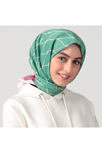 ipekistanbul Шовковий шарф з бавовни - Хвилястий візерунок - Фісташковий