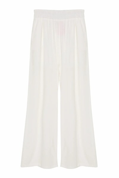 Quzu Women's Ecru Loose Fit Trousers 24Y71256 Trousers 24Y71256-Ecru