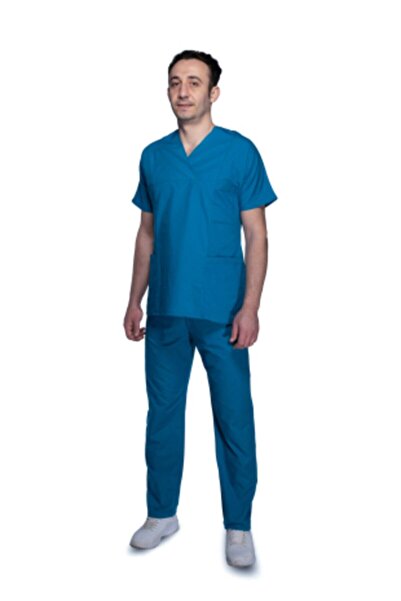 Sarıçiyil Üniforma Medicinska sestra Doktor Uniforma (meka Licra Petrol Green)