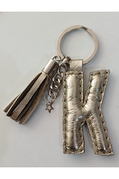 Durush Collection سلسلة مفاتيح من الجلد الطبيعي على شكل حرف 'ك'