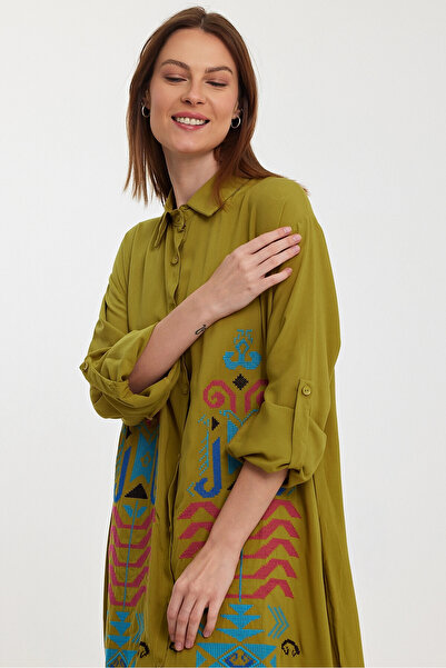 bacc Women's Long Length Woven Shirt Bcvl-24954 Large Size Comfortable Kalipad