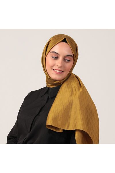ipekistanbul Wool Silk Shawl - Mountain Pattern - Oil Green
