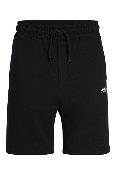 Jack & Jones Erkek Siyah Jpstgordon Beau Sweat Shorts Mid Şort 12268770-Black