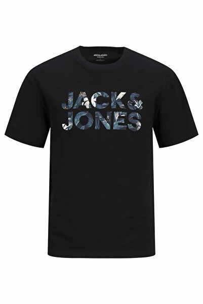 Jack & Jones Tricou negru cu gât rotund pentru bărbați cu logo-ul Jack&jones Bryan Corp