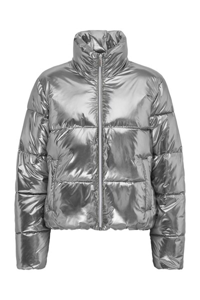 ONLY Jachetă puf Onlpearl Dolly Gri - Paltoane Otw pentru femei 15330925-argintiu