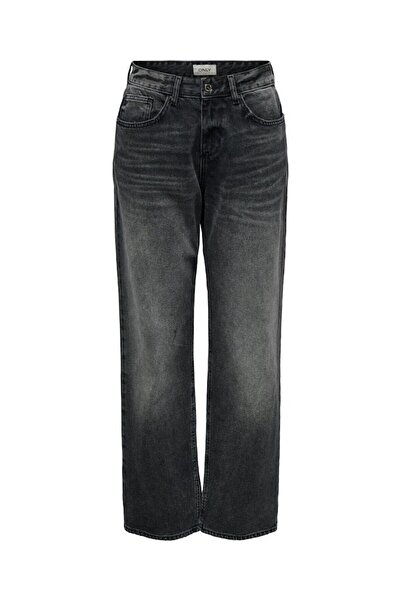 ONLY Women's Black Onlella Mw Straight Tai523 Dnm Jean 15334675-Washedbla