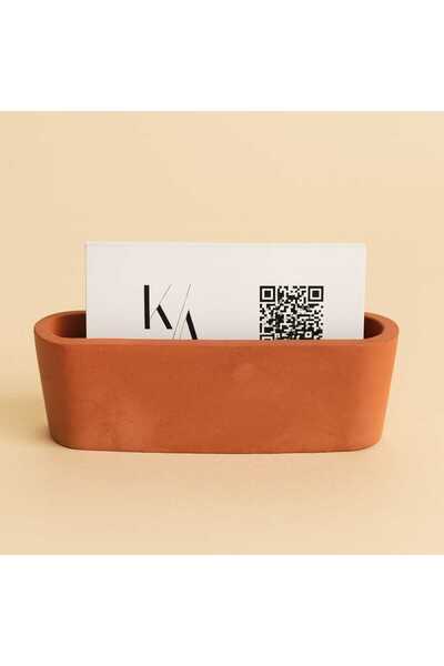 KARRA Concrete Brown Business Card Holder