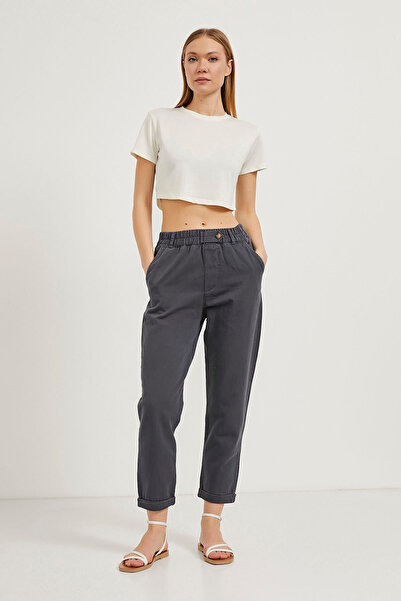 Arma Life Women's Elastic Waist Double Leg Loose Smoked Trousers