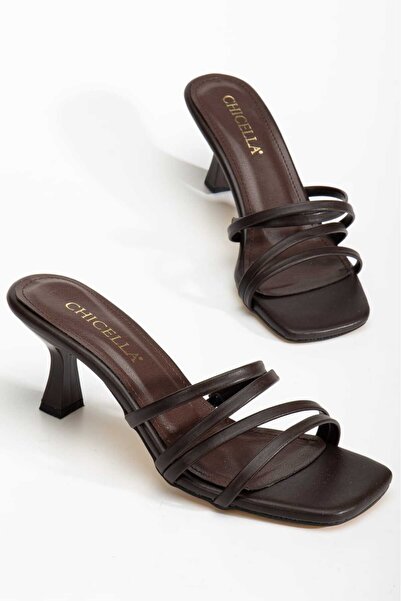 CHICELLA Jolie Brown Short Heeled Women's Slippers