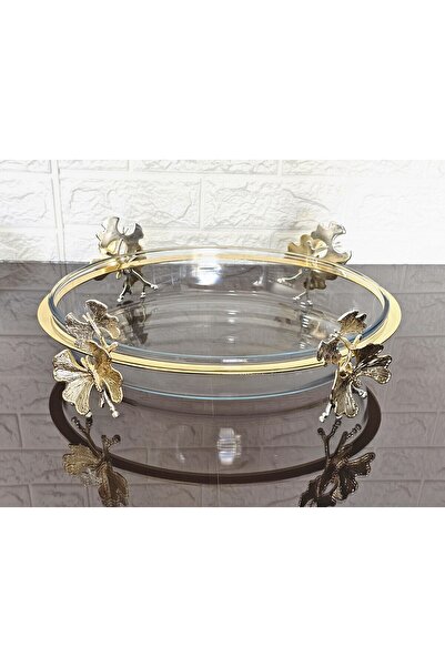atabey home Double Large Candle Holder Set Rectangular 42cm and Oval 38cm with Butterfly Gold Stand