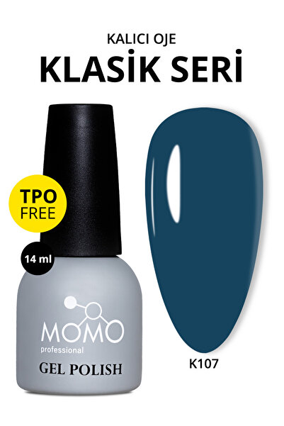 MOMO professional Kalıcı Oje K107, Koyu Petrol Mavisi, 14 ml, TPO- FREE