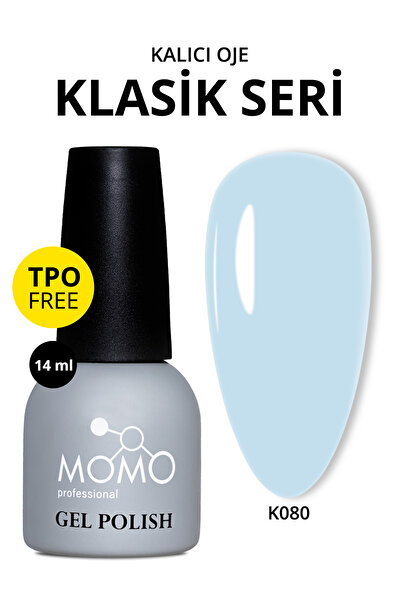 MOMO professional Kalıcı Oje K080, Bebek Mavisi, 14 ml, TPO- FREE