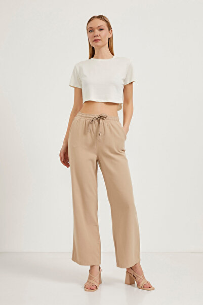 Arma Life Жіночі штани-палаццо з еластичним поясом і текстурою під шкіру