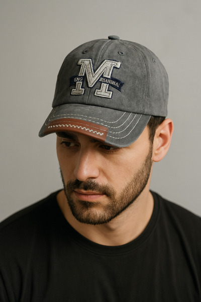 ZERAMİNE Eskitme Vintage Retro Cap Şapka Pamuklu