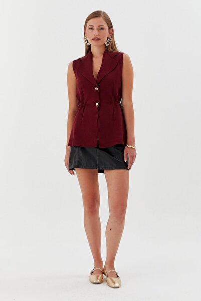 Shopping Shop Beli Lastikli Yelek Bluz BORDO